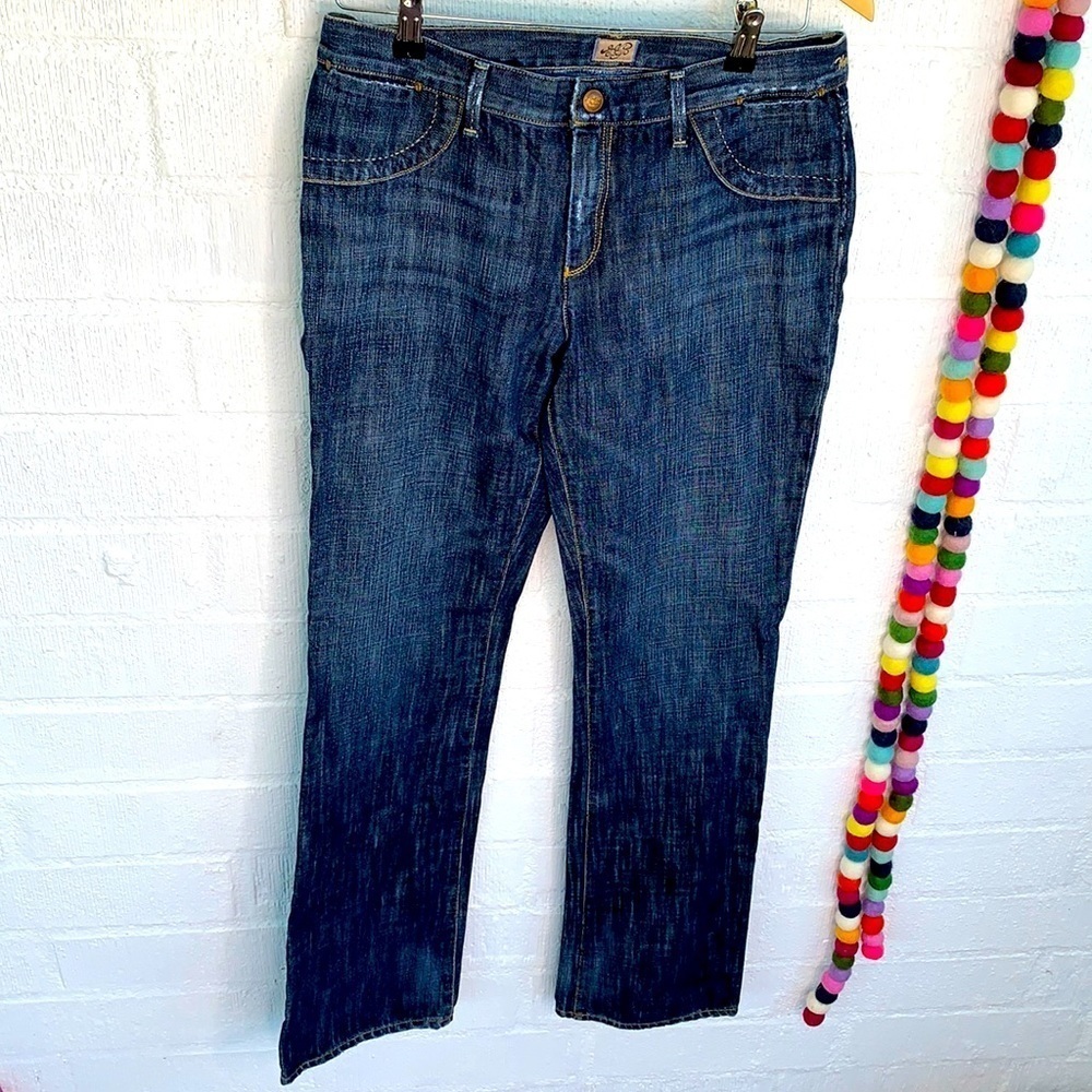 Goldsign Denim Mid Rise Thrill Boot Cut Dark Wash Jeans sz 31